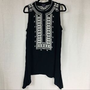 NWT 14W Black white button tunic Roamans